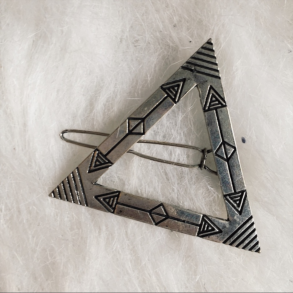 VINTAGE HAIR CLIP AZTEC NATIVE TRIBAL TRIANGLE NEW